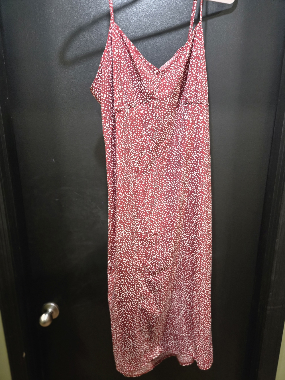 SHEIN Red Dot Maxi Slip Dress